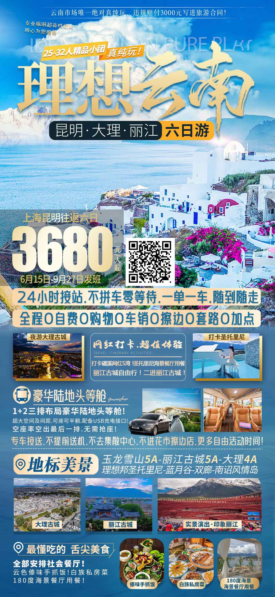 【理想云南】昆明、大理、麗江雙飛純玩6日產(chǎn)品特色簡圖